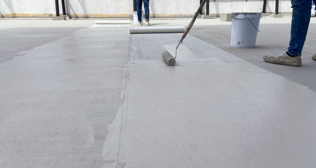 applying roof coating